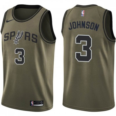 Nike San Antonio Spurs #3 Keldon Johnson Green Youth NBA Swingman Salute to Service Jersey